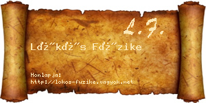 Lökös Füzike névjegykártya